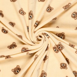 Tecido Fleece Polar dupla face Ursinho fundo bege | Tecidos Lobo