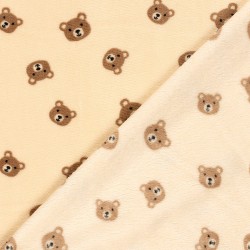Tecido Fleece Polar dupla face Ursinho fundo bege | Tecidos Lobo
