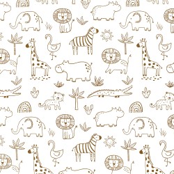 Tecido Jersey Animais da Savana | Tecidos Lobo