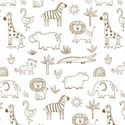Tecido Jersey Animais da Savana | Tecidos Lobo
