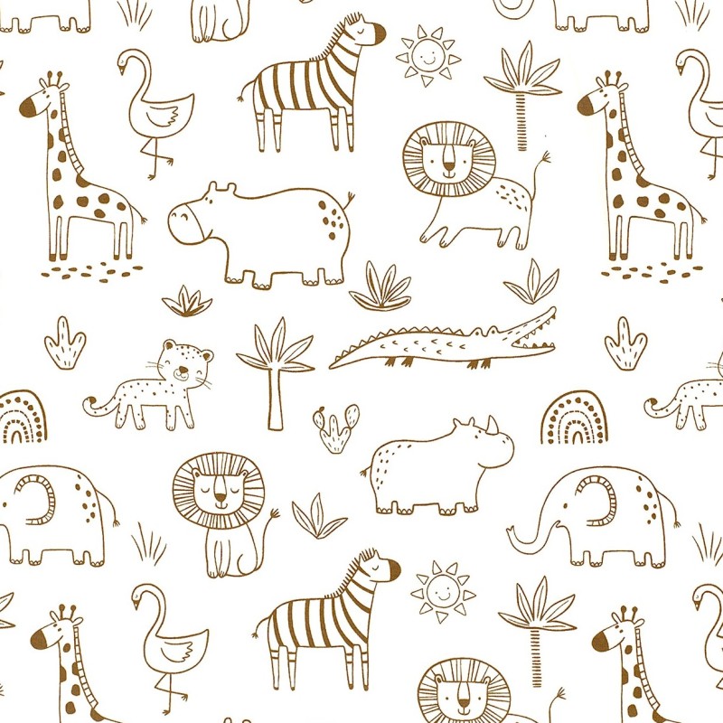 Tecido Jersey Animais da Savana | Tecidos Lobo