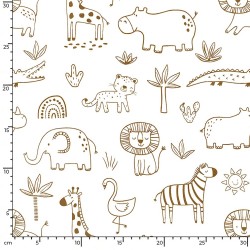Tecido Jersey Animais da Savana | Tecidos Lobo