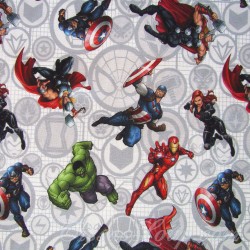 Tecido Marvel Avengers Super-heróis em ação | Tecidos Lobo