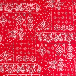 Tecido de Algodão Bandana Vermelha Clássica | Tecidos Lobo