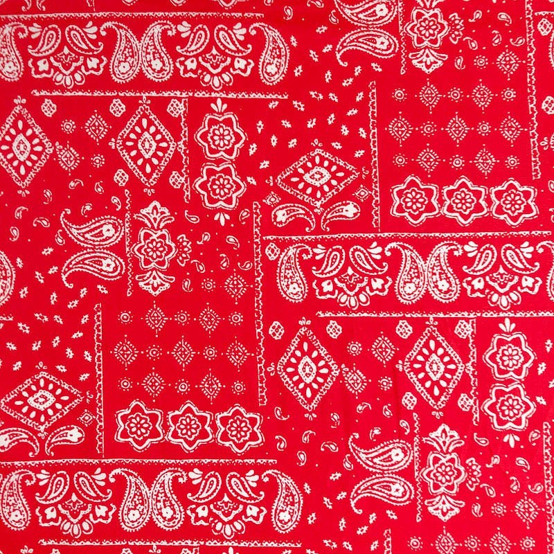 Tecido de Algodão Bandana Vermelha Clássica | Tecidos Lobo