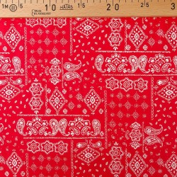 Tecido de Algodão Bandana Vermelha Clássica | Tecidos Lobo