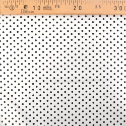Tecido de Algodão com Bolinhas Pretas de 5 mm Fundo Preto| Tecidos Lobo