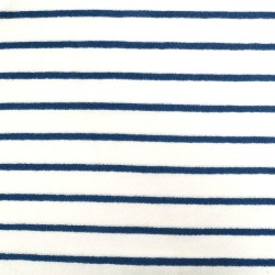 Tecido Jersey Atoalhado mini Listras Azul Marinho Fundo Branco Cru | Tecidos Lobo