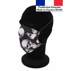 Máscara de proteção Crane com dobras reutilizável AFNOR design na moda | Tissus Loup