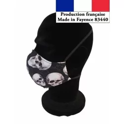 Máscara de proteção Cranes turquesa e design moderno reutilizável AFNOR | Tissus Loup