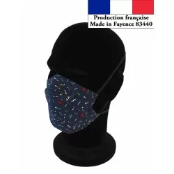 Máscara de proteção Jogo de Xadrez com dobras reutilizáveis AFNOR | Tissus Loup