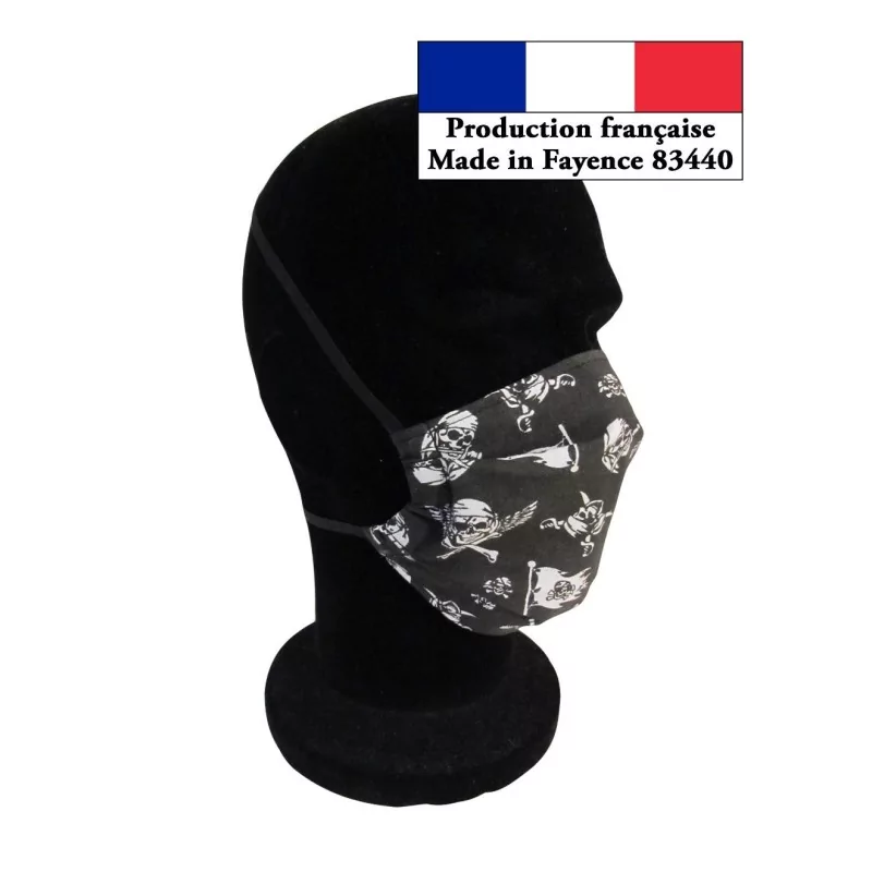 Máscara de proteção Crânio de Pirata | Tissus Loup