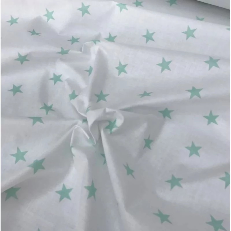 Tecido de Algodão Estrelas Verde Menta | Tissus Loup