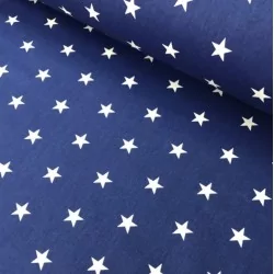 Tecido de Algodão Estrelas Brancas Fundo Azul Marinho | Tissus Loup