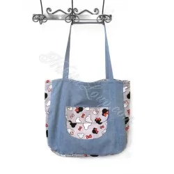 Saco em Jeans Minnie-Mickey-Mouse | Tissus Loup