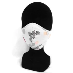 Máscara de barreira design de morcego na moda reutilizável AFNOR | Tissus Loup
