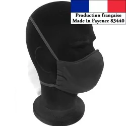 Máscara de proteção barreira preta design moderno reutilizável AFNOR | Tissus Loup