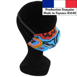 Máscara de proteção barreira Art design na moda reutilizável AFNOR | Tissus Loup