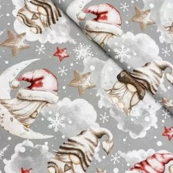 Tecido de Algodão Duendes nas Nuvens de Natal | Tissus Loup