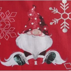 Tecido Duendes de Natal Fundo Vermelho | Tissus Loup