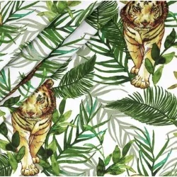 Tecido de Algodão Tigre na Selva | Tissus Loup