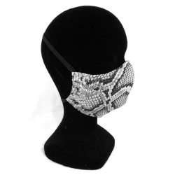 Máscara de proteção barreira com design de serpente na moda reutilizável AFNOR | Tissus Loup