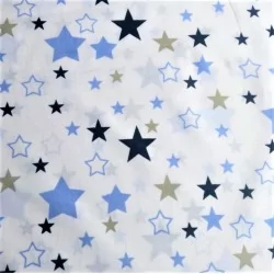 Tecido de Algodão Estrelas Azul e Cinza | Tissus Loup