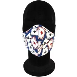 Máscara de proteção barreira Jogo de Cartas design na moda reutilizável AFNOR | Tissus Loup