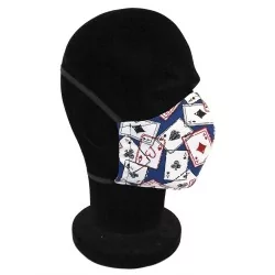 Máscara de proteção barreira Jogo de Cartas design na moda reutilizável AFNOR | Tissus Loup