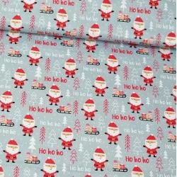 Tecido de Algodão Papai Noel Vermelho - Ho ho ho | Tissus Loup