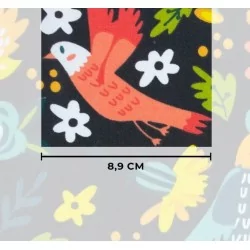 Tecido de Algodão com Pássaros e Flores | Tissus Loup