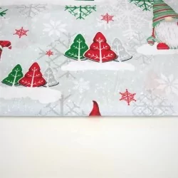 Tecido de Algodão Duendes de Natal Chapéus Vermelho e Verde | Tissus Loup