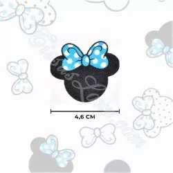Tecido de Algodão Minnie-Mickey-Mouse Pequena Cabeça Laço azul turquesa | Tissus Loup