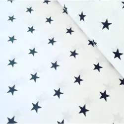 Tecido Estrelas azuis marinho fundo branco | Tissus Loup