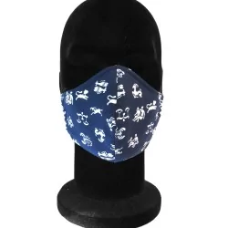Máscara de proteção de barreira com motivo de serpente design moderno reutilizável AFNOR feito em Fayence | Tissus Loup