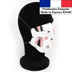 Máscara de proteção leve de cacto para o verão reutilizável AFNOR Made in Fayence | Tissus Loup