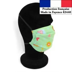 Máscara de proteção leve Coruja para o verão reutilizável AFNOR Made in Fayence | Tissus Loup