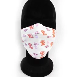 Máscara de proteção leve Gatinho e Borboleta para o verão reutilizável AFNOR Made in Fayence | Tissus Loup