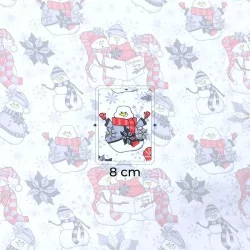 Tecido de Algodão Boneco de Neve com gorro vermelho | Tissus Loup