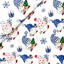 Tecido de Algodão Duendes de Natal e Flocos de Neve | Tissus Loup
