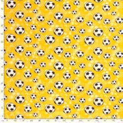 Tecido Jersey algodão Futebol fundo amarelo | Tissus Loup
