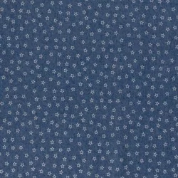Tecido Jeans stretch impresso em azul claro com pequenas estrelas | Tissus Loup