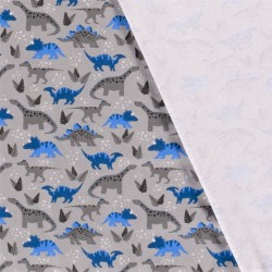 Tecido Jersey algodão Dinossauros Fundo Cinza | Tecidos Lobo