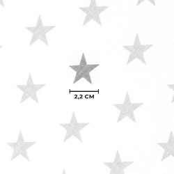 Tecido de Algodão Estrelas Cinzas Fundo Branco | Tecidos Lobo