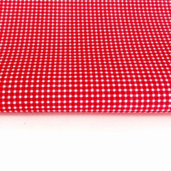 Tecido de Algodão Pequenos Quadrados Vermelho e Branco 3mm | Tecidos Lobo