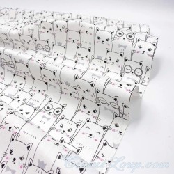 Tecido de Algodão Gatos Brancos | Tecidos Lobo
