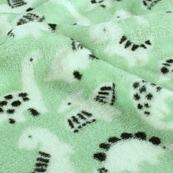 Tecido Fleece Sherpa Dinossauros Fundo verde menta | Tecidos Lobo