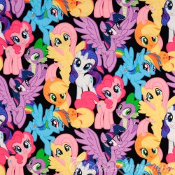 Tecido Jersey My Little Pony Fundo Preto Meu Pequeno Pônei