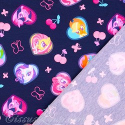 Tecido Jersey algodão My Little Pony Fundo azul Marinho Meu Pequeno Pônei | Tissus Loup