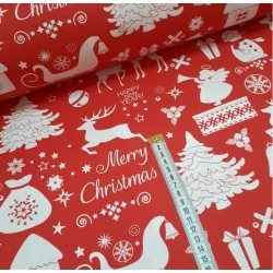 Tecido Natal Algodão Merry Christmas | Tissus Loup
